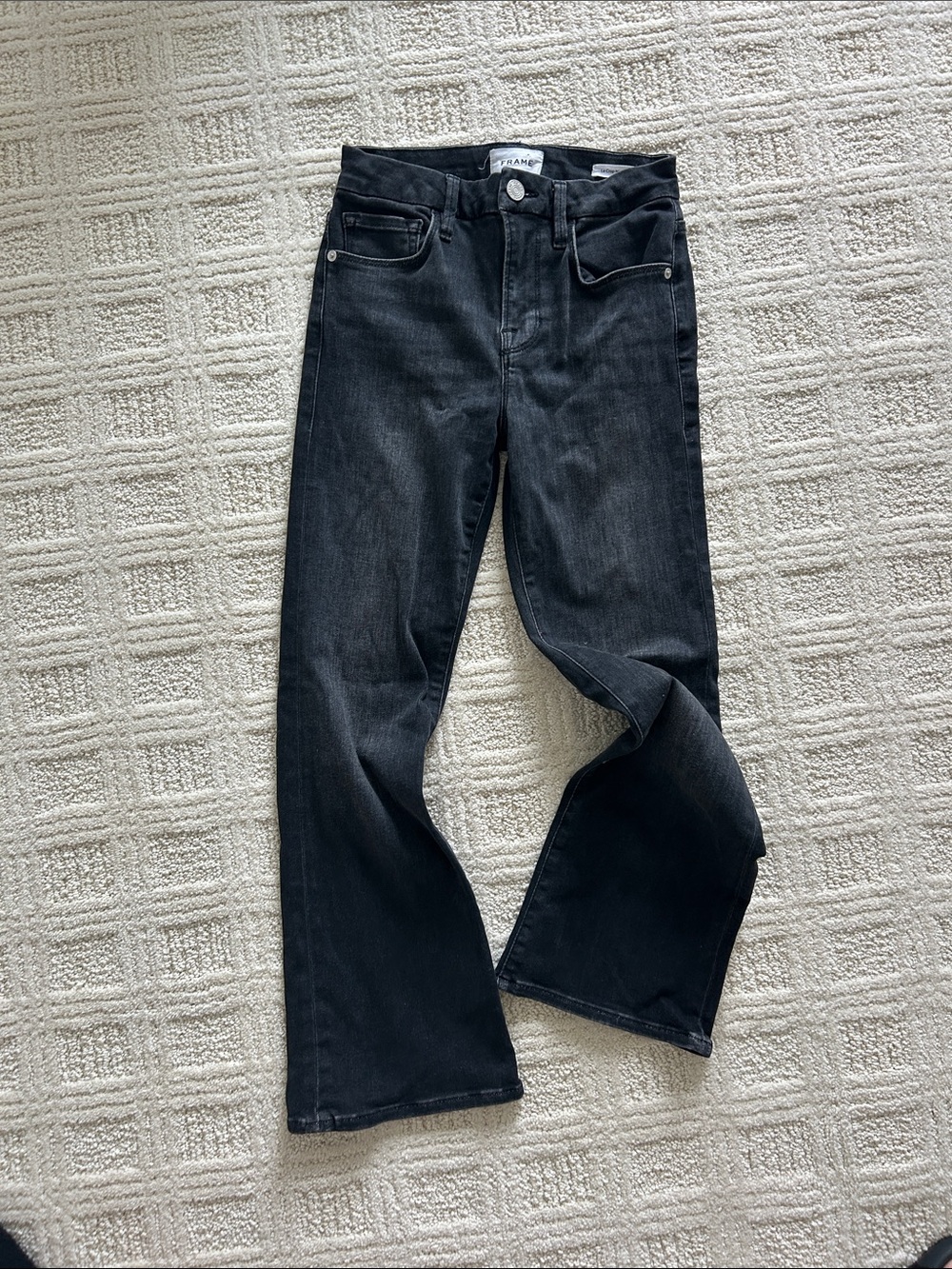 Frame Denim High-Rise Black Wide-Leg Jeans